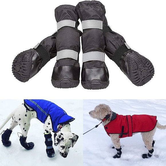 Long-Legged Dog Boots Outdoor Knee High Waterproof Anti-Slip Boots (Black, XS) - Picture 1 of 10